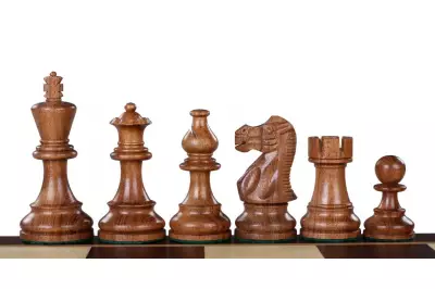 American Classic Acacia/Espino cerval Figuras de ajedrez de madera tallada de 3,5 pulgadas