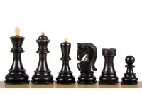 Figuras de ajedrez Zagreb de ébano de 3,5 pulgadas
