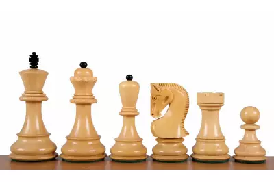 Zagreb Figuras de ajedrez de madera tallada en ébano de 3,75 pulgadas