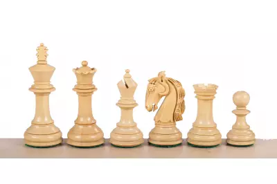Figuras de ajedrez de madera tallada de acacia colombiana/espino cerval de 4 pulgadas