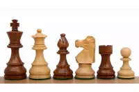 Figuras de ajedrez francés Acacia india/Espino cerval 3,75 pulgadas