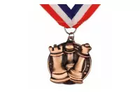 Medalla redonda de ajedrez - plata