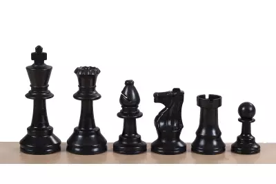 Figuras de ajedrez Staunton no 4, blanco/negro (rey 78 mm) - ajedrez de plástico