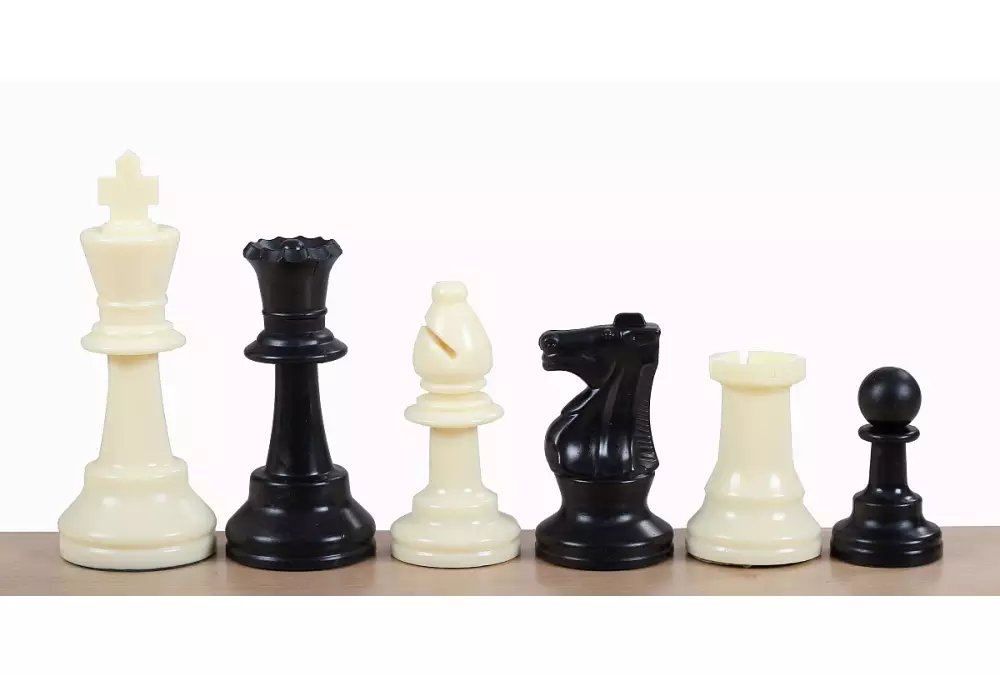 Figuras de ajedrez Staunton no 6, blancas/negras, con pesas de metal (rey 96 mm)