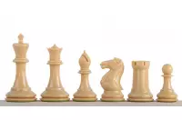 Figuras de ajedrez exclusivas Staunton no 6, crema/negro, ponderadas de metal (rey 95 mm)