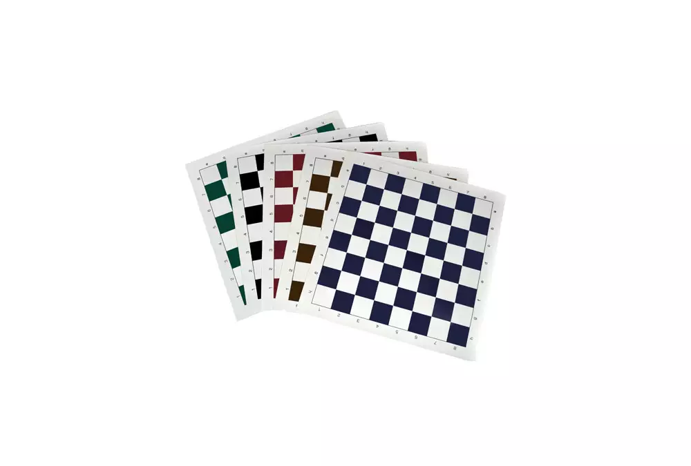 Tablero de ajedrez de vinilo enrollable n.o 6, blanco y azul