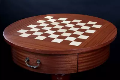 Mesa de ajedrez de Lux, redonda, sin figuras (altura 77 cm)