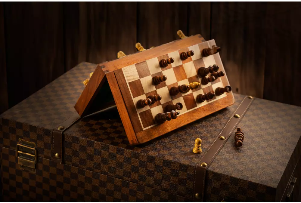 Tablero de ajedrez MAGNETICO con incrustaciones 25 cm