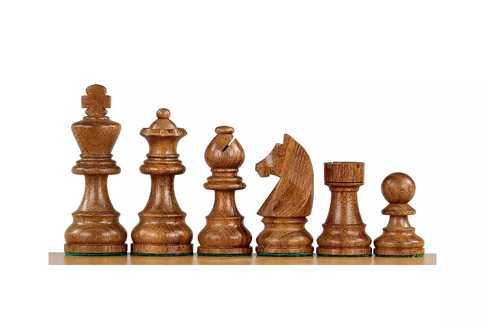 Figuras de ajedrez de madera tallada de 3 pulgadas de acacia india/espino cerval alemán (intemporal)