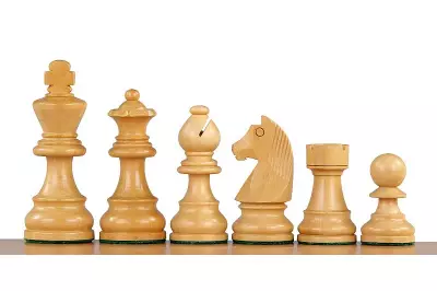 Figuras de ajedrez de madera tallada de 3 pulgadas de acacia india/espino cerval alemán (intemporal)