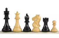 Figuras de ajedrez de ébano de King's Bridal 3.75" de madera tallada