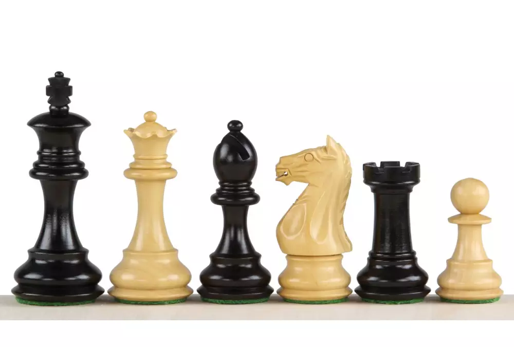 Figuras de ajedrez Oxford de madera tallada de 3,5