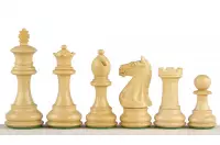 Figuras de ajedrez Oxford de madera tallada de 3,5