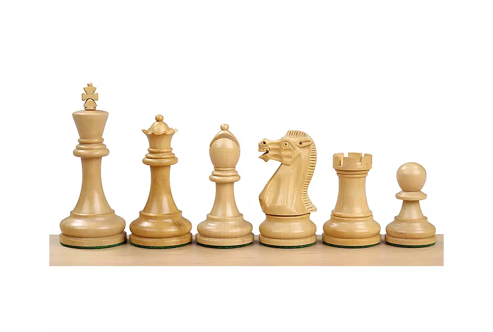 Figuras de ajedrez ejecutivas de madera tallada de 3,75 pulgadas