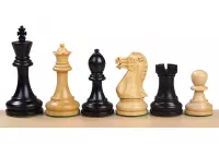 Figuras de ajedrez ejecutivas de madera tallada de 3,75 pulgadas