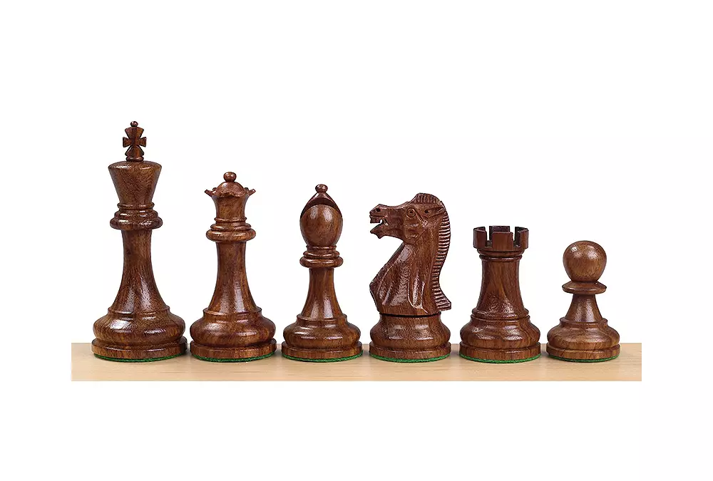 Figuras de ajedrez ejecutivas acacia india/ boj 3,75 pulgadas
