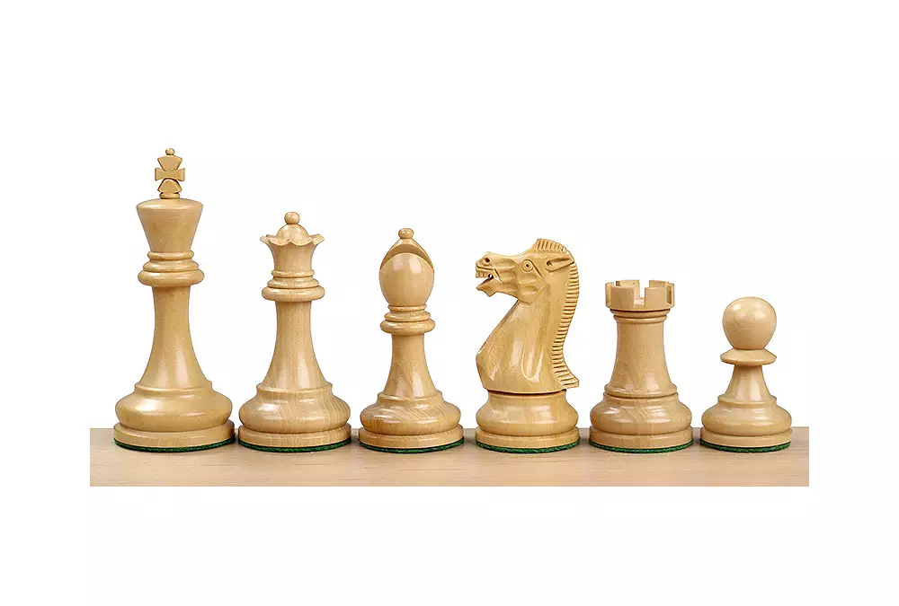 Figuras de ajedrez ejecutivas acacia india/ boj 3,75 pulgadas