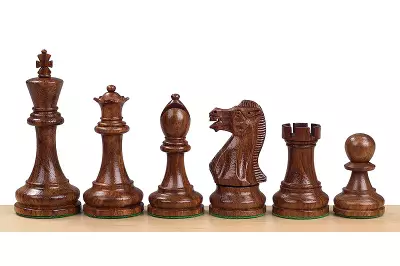 Figuras de ajedrez ejecutivas Acacia/Espino cerval Figuras de madera tallada de 3,5 pulgadas