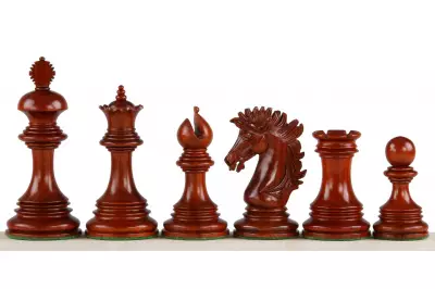 Figuras de ajedrez Sunrise de madera roja de 4 pulgadas