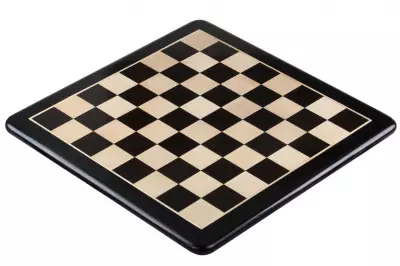 Tablero de ajedrez de madera maciza (53x53cm) - ébano/haya (campo de 55 mm)
