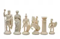 Figuras de ajedrez estilizadas del Imperio Romano, crema y negro (rey 98 mm)