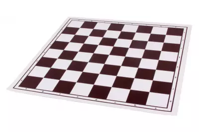 Tablero de ajedrez de vinilo enrollable, blanco y marrón
