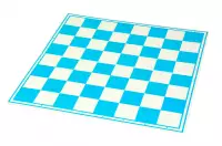 Tablero de ajedrez de torneo de cartón, azul/blanco, superficie lavable