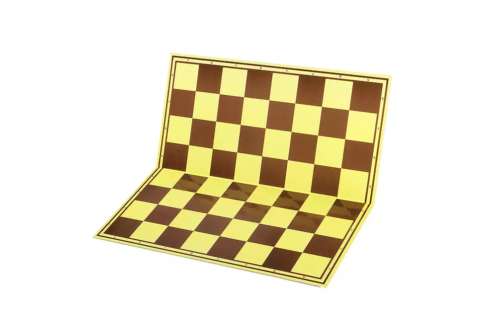 Juego de ajedrez escolar - pesado (piezas de plástico lastradas + tablero de ajedrez de cartón plegable)