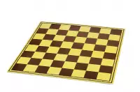 Tablero de ajedrez de torneo de cartón (47x47cm), amarillo-marrón, mate, superficie lavable