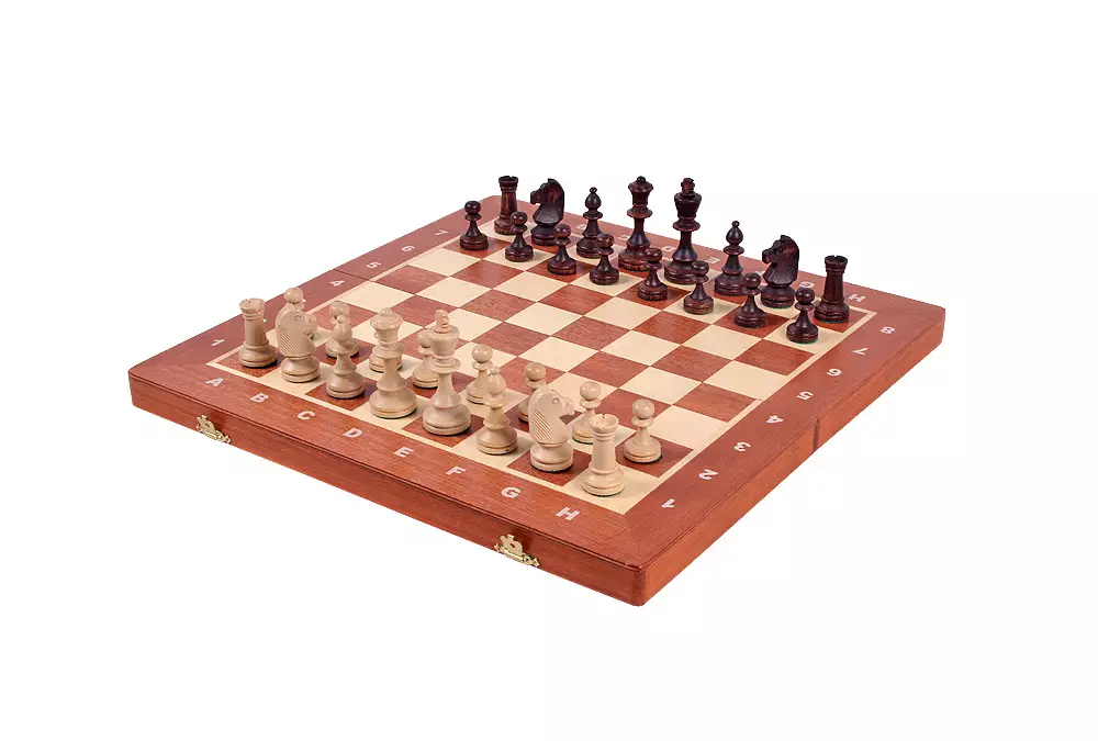 Ajedrez de Torneo no 4 (42x42cm) Inarsia - un precioso juego de piezas de ajedrez de madera tallada - para regalo de niño y adulto