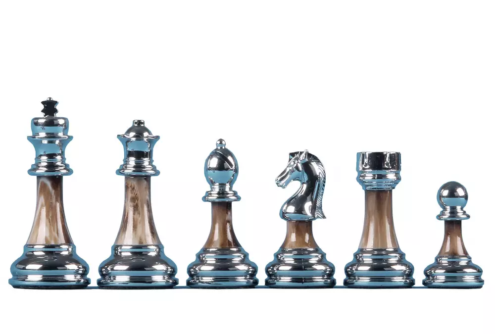 Figuras de ajedrez metalizadas de 3,5 pulgadas con eje de 