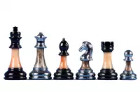 Figuras de ajedrez metalizadas de 3,5 pulgadas con eje de "piedra" - pesadas