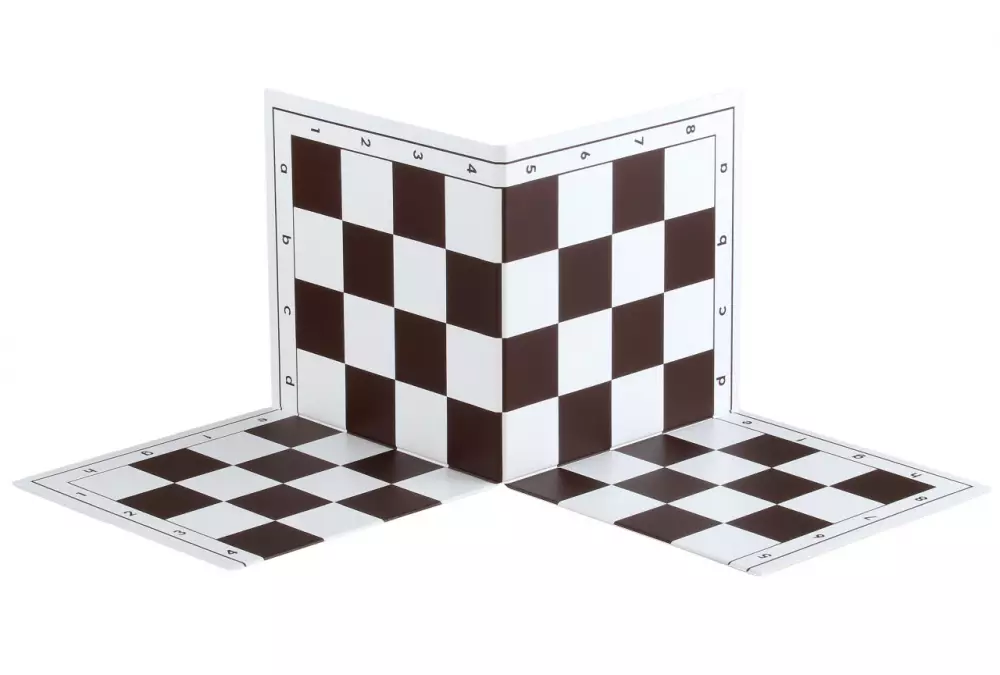 Tablero de ajedrez plegable de plástico n.o 6, blanco y marrón