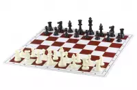 Tablero de ajedrez plegable de plástico 4+, blanco y rojo