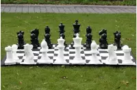 Juego de ajedrez para exterior / jardín (rey 40 cm) - figuras + tablero de ajedrez de nylon