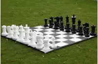 Juego de ajedrez para exterior / jardín (rey 40 cm) - figuras + tablero de ajedrez de nylon