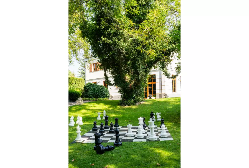 Figuras de plástico para ajedrez de exterior/jardín (altura del rey 64 cm)