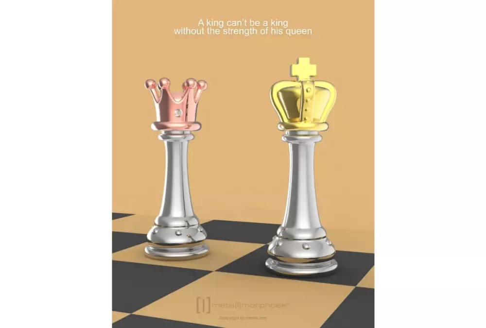 Elegante colgante de ajedrez Meta[l]morphose - rey