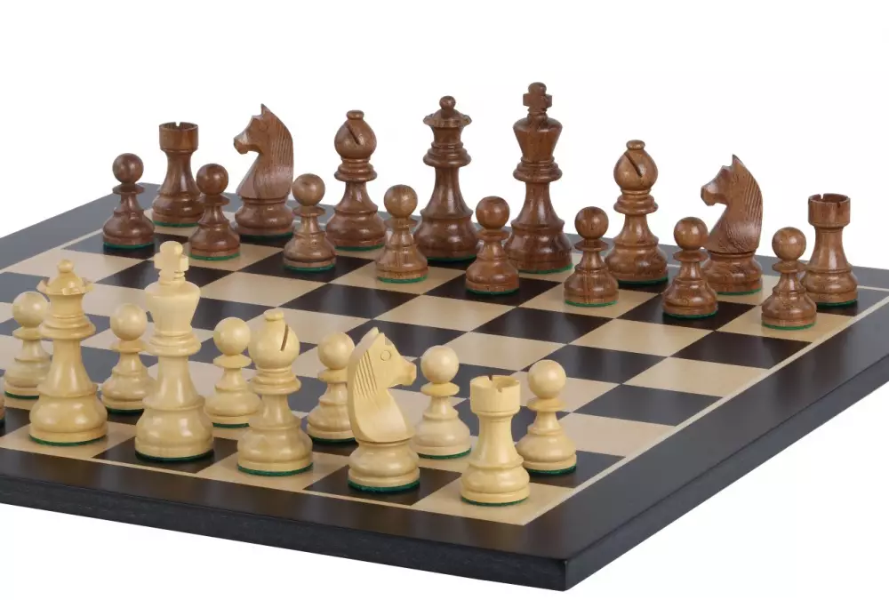 Juego de ajedrez de torneo no 5 - tablero de 50 mm + figuras de German Knight 3,5"