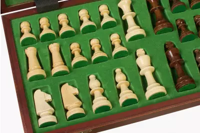 Juego de ajedrez de entrenamiento de madera de 48 cm con peso de metal (campo 50 mm, rey 90 mm)