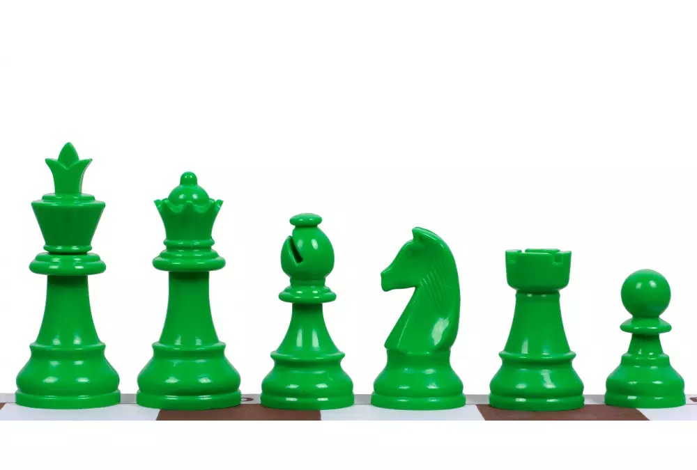 Staunton figuras de ajedrez 6, plástico (rey 95 mm) - verde