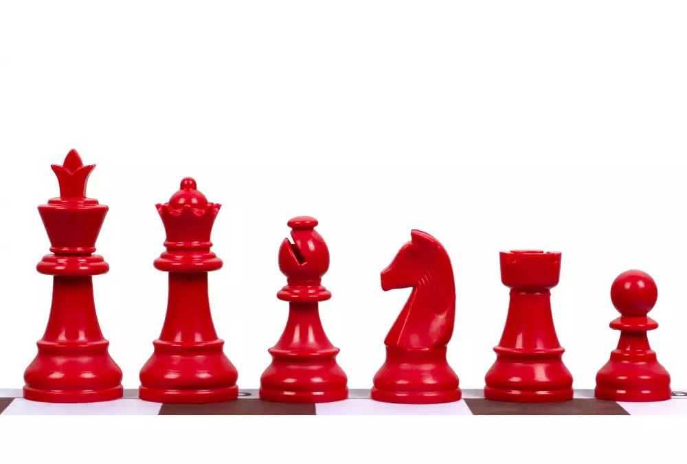 Staunton figuras de ajedrez 6, plástico (rey 95 mm) - rojo