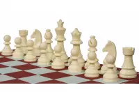 Juego de ajedrez de viaje (figuras de plástico + tablero rodante + bolsa)