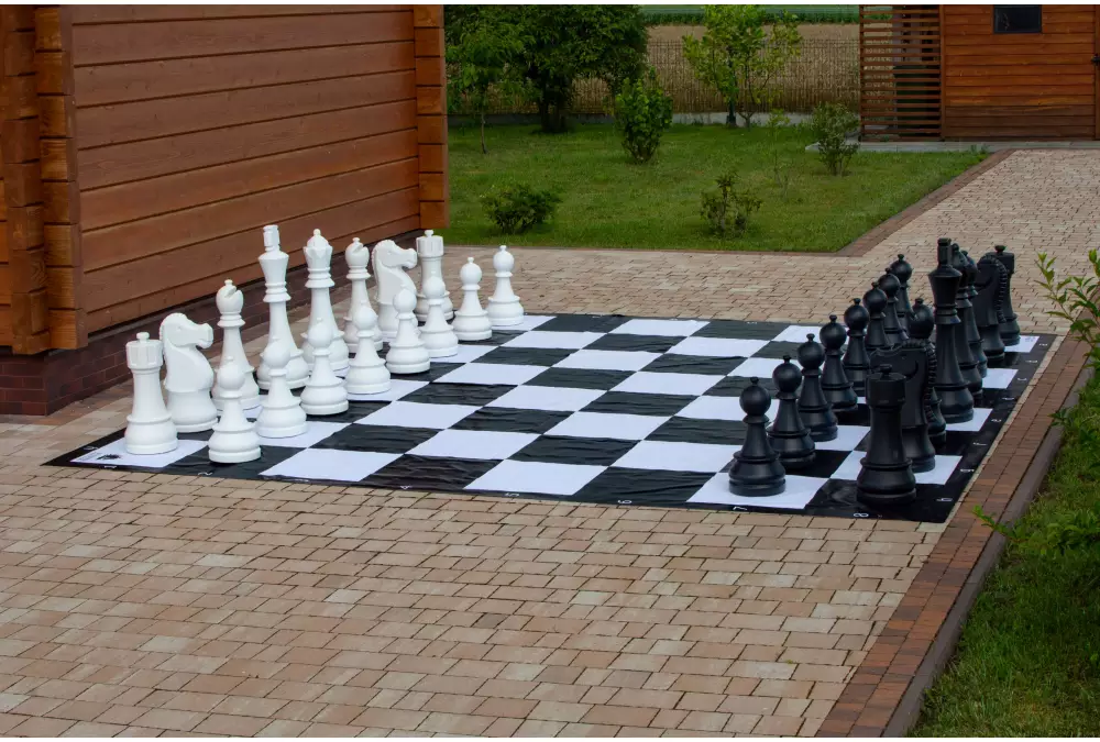 Tablero de ajedrez XXL+ para ajedrez / damas al aire libre / ajedrez en vivo (campo 50 x 50 cm)