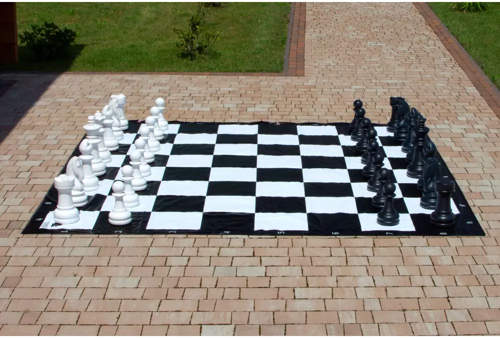 Figuras de plástico para ajedrez de exterior/jardín (altura del rey 45 cm)