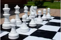 Figuras de plástico para ajedrez de exterior/jardín (altura del rey 45 cm)