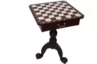 Mesa de ajedrez en caoba oscura (altura 75 cm) - SIN FIGURAS