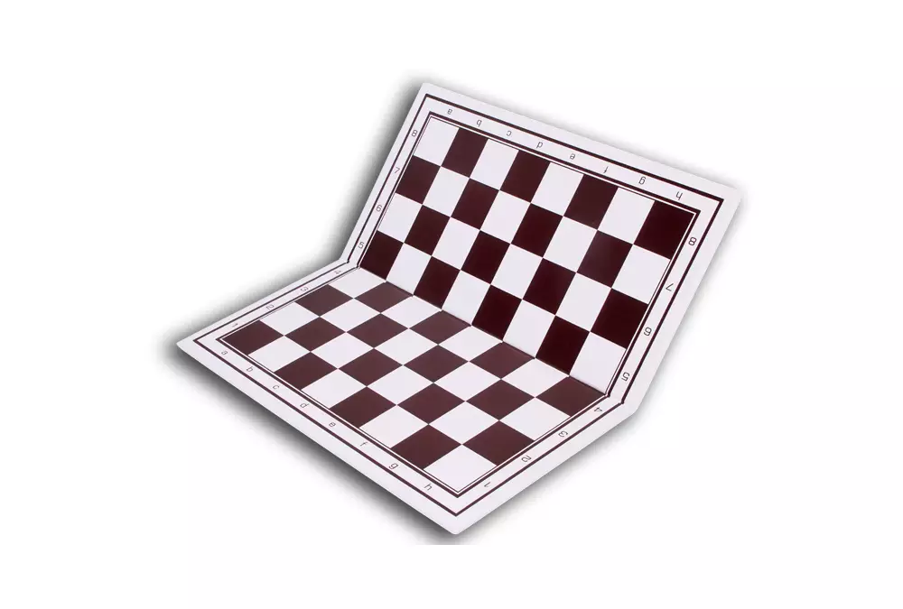 Tablero de plástico de doble cara: ajedrez + molinillo, (32,5x32,5cm),plegable, blanco y marrón
