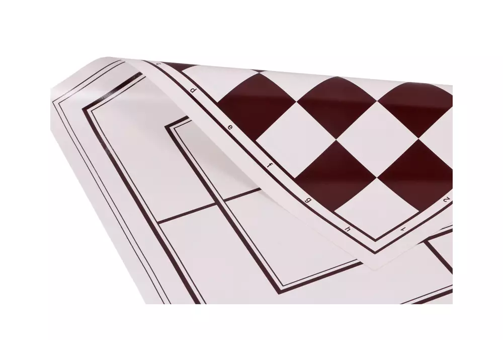 Tablero de doble cara, enrollado, de vinilo: ajedrez + molinillo, blanco y marrón