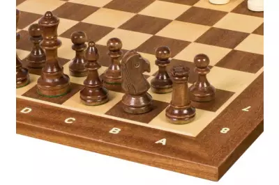 Juego de ajedrez de torneo no 4 - tablero de 40 mm + figuras Sunrise Staunton de 78 mm
